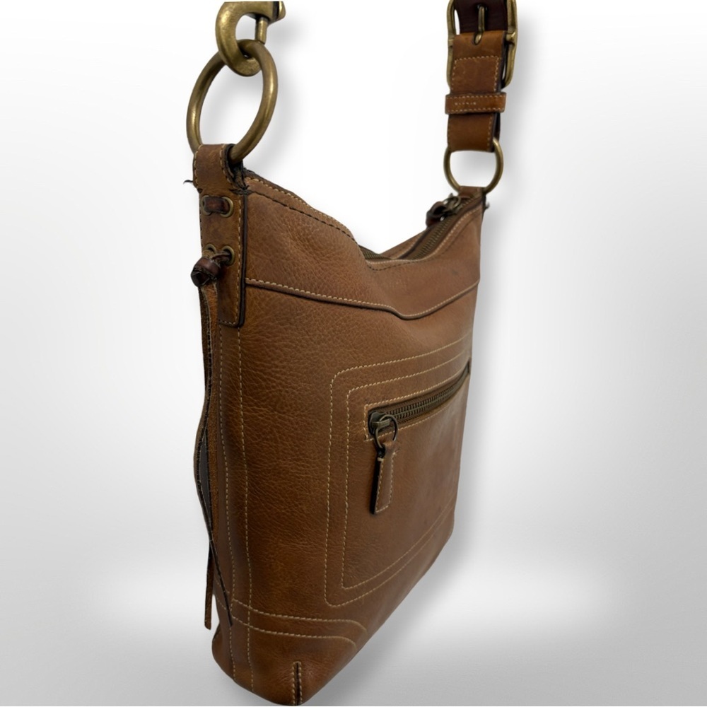 Coach 1941 Chelsea Brown Laced Leather Crossbody Shoulder Bag Brass Hardware - Picture 5 of 13